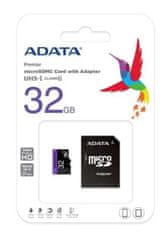 A-Data 32 GB pamäťová Micro SD karta ADATA + SD Adaptér, CLASS 4 - ADATA