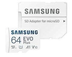 SAMSUNG 64 GB pamäťová Micro SD karta Samsung EVO Plus + SD Adaptér, CLASS 10 - SAMSUNG