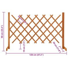 Vidaxl Záhradný mriežkový plot oranžový 120x90 cm masívne jedľové drevo