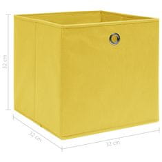 Vidaxl Úložné boxy 10 ks, žlté 32x32x32 cm, látka