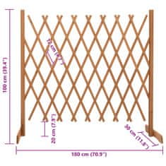 Vidaxl Záhradný mriežkový plot oranžový 180x100 cm masívne jedľové drevo