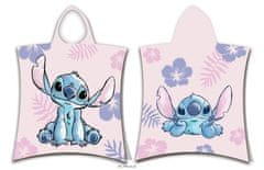 Jerry Fabrics Plážová osuška pončo Lilo a Stitch Pink 50x115 cm