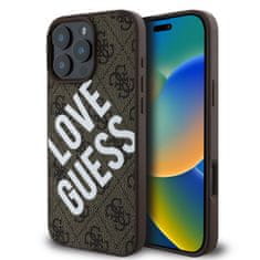 Guess Zadný kryt PU Leather 4G Big Love Logo MagSafe pre iPhone 16 Pro Brown