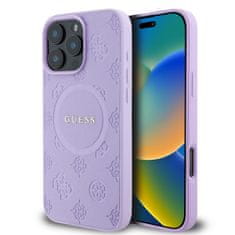 Guess Zadný kryt Saffiano Peony Stamp MagSafe pre iPhone 16 Pro Max Purple