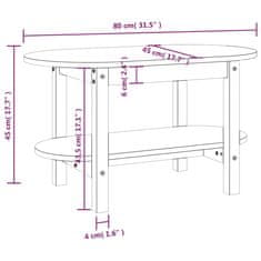 Vidaxl Konferenčný stolík biely 80x45x45 cm borovicový masív