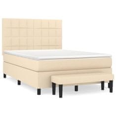 Petromila vidaXL Boxspring posteľ s matracom krémový 140x190 cm látka