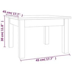 Vidaxl Konferenčný stolík biely 45x45x30 cm borovicový masív