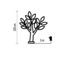 EMOS EMOS LED svietiaci stromček s bobuľami, 120 cm, vonkajšia aj vnútorná, teplá biela, časovač DCTW14