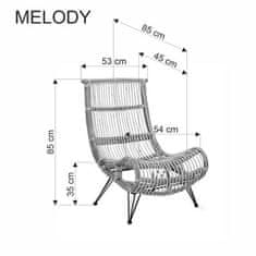 Halmar Zahradní křeslo MELODY rattan přírodní (2p=1szt) (2 Karton)