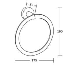 Mexen príslušenstvo, TIBER držiak na uteráky Ring, čierny, 7050532-70