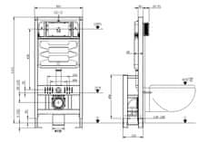 Mexen Fenix, samostatne stojaci podomietkový modul pre závesné WC h112 w50 cm, 60101