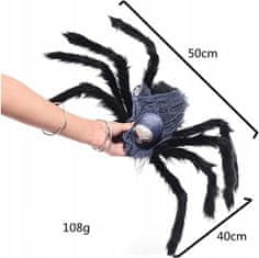 Korbi Veľký umelý chlpatý pavúk, dekorácia na Halloween, červený, 50 cm