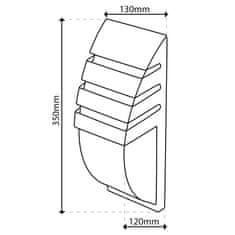 LUMILED Záhradná lampa E27 nástenná LECOS 35cm