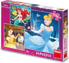 DINO Puzzle Disney princeznej: Popoluška, Ariel a Bella 3x55 dielikov