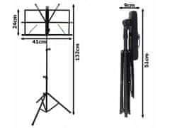 Verk  27054 Stojan na noty 130 cm čierny