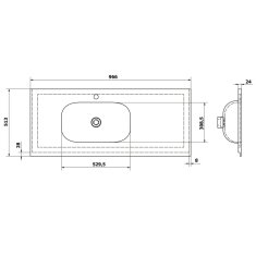 SAPHO TREOS umývadlo 96,6x51,3 cm, rockstone, ľavé, biela mat TS097-0101-L - Sapho