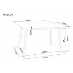 Signal Jedálenský stôl MOSSO I - biela/dub