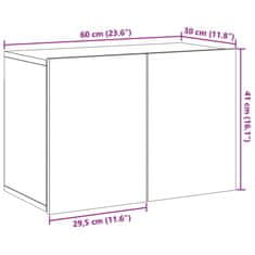 Vidaxl TV skrinka nástenná staré drevo 60x30x41 cm