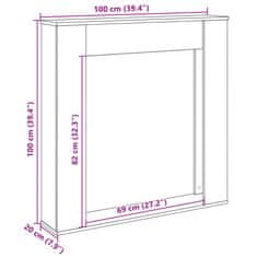 Vidaxl Obloženie krbu čierne 100x20x100 cm kompozitné drevo