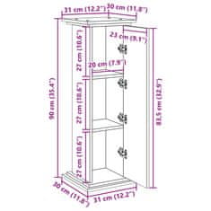 Petromila vidaXL Stojan na monitor s policou staré drevo 31x30x90 cm komp. drevo