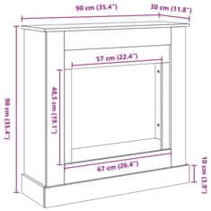 Vidaxl Obloženie krbu čierne 90x30x90 cm kompozitné drevo