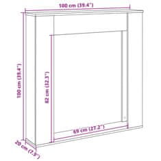 Vidaxl Obloženie krbu biele 100x20x100 cm kompozitné drevo