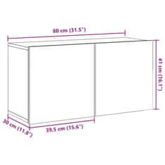 Vidaxl TV skrinka nástenná staré drevo 80x30x41 cm