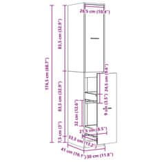 Vidaxl Skrinka na lieky staré drevo 30x41x174,5 cm kompozitné drevo