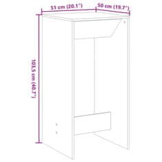 Petromila vidaXL Barový stôl biely 51x50x103,5 cm kompozitné drevo