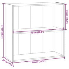 Petromila vidaXL Knižnica staré drevo 80x30x77 cm kompozitné drevo