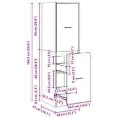 Vidaxl Skrinka na lieky dub sonoma 40x41x144,5 cm kompozitné drevo