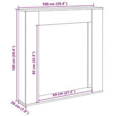 Vidaxl Obloženie krbu hnedý dub 100x20x100 cm kompozitné drevo