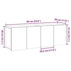 Vidaxl TV skrinky nástenné 2 ks staré drevo 60x30x41 cm