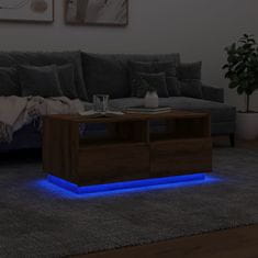 Vidaxl Konferenčný stolík s LED svetlami dub artisan 90x49x40 cm