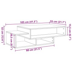 Vidaxl Konferenčný stolík dub artisan 105x55x32 cm kompozitné drevo