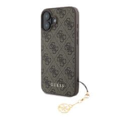 Guess Zadný kryt 4G Charm pre iPhone 16 Plus Tone on Tone Brown