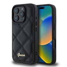 Guess Originální zadní kryt PU Leather Quilted pre iPhone 16 Pro Max Black