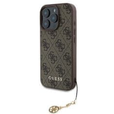 Guess Zadný kryt 4G Charm pre iPhone 16 Pro Tone on Tone Brown