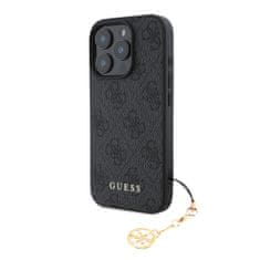 Guess Zadný kryt 4G Charm pre iPhone 16 Pro Max Tone on Tone Grey