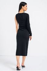 ONLY Dámske šaty ONLINA Standard Fit 15302675 Black/One Sleeve (Veľkosť S)