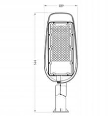 Berge LED pouličná lampa 100W - studená biela