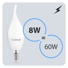 LUMILED Sada 6x LED žiarovka E14 BA35 8W = 60W 806lm 4000K Neutrálna biela 180°