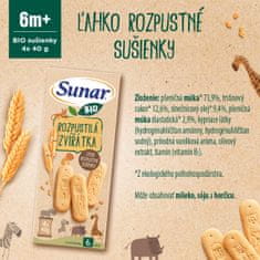 Sunar BIO sušenky Rozpustilá zvířátka 6 x 160 g