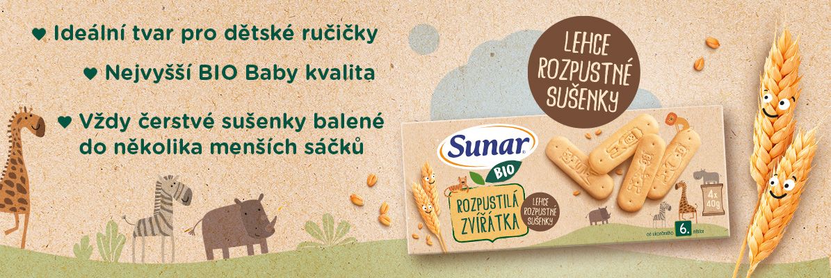 Sunar BIO sušienky Rozpustilé zvieratká 6 x 160 g