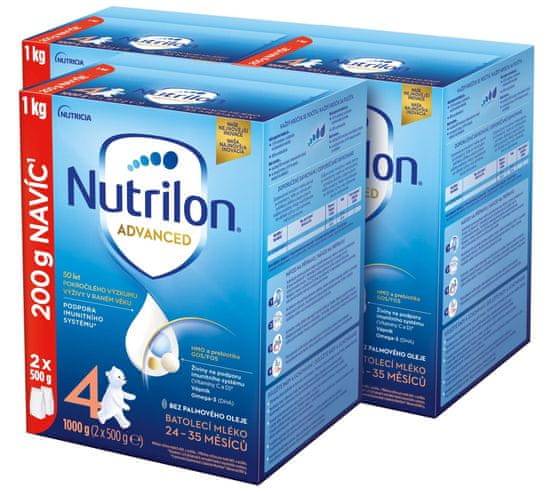 Nutrilon 4 Advanced batoľacie mlieko, 3 x 1 kg