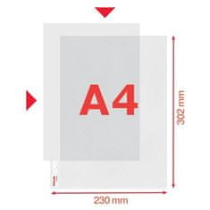Esselte Euroobaly otvorené zhora az boku, číra, A4, 115 mikrónov, pomarančový povrch, 56193
