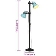 Vidaxl Podlahová lampa 25 W šmuhovaná modrá 25x25x90/140 cm E27