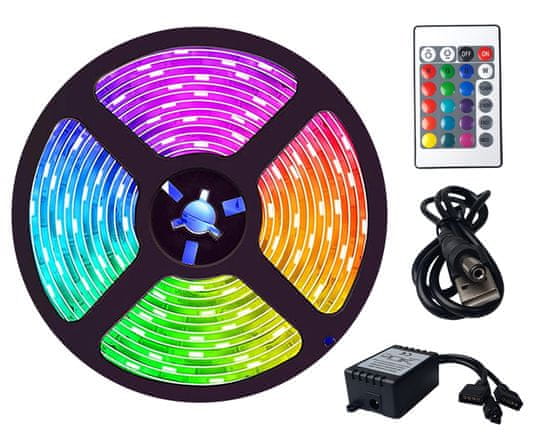 Cappa LED pásik RGB 2m do USB - 31 LED / m, zdroj + diaľkové ovládanie