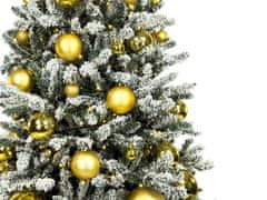 LAALU Zdobený umelý vianočný stromček s 85 ozdobami GOLDEN CHRISTMAS 240 cm stromček so stojanom a vianočnými ozdobami