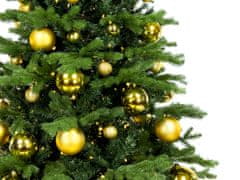 LAALU Zdobený umelý vianočný stromček so 73 ozdobami GOLDEN CHRISTMAS II 210 cm stromček so stojanom a vianočnými ozdobami